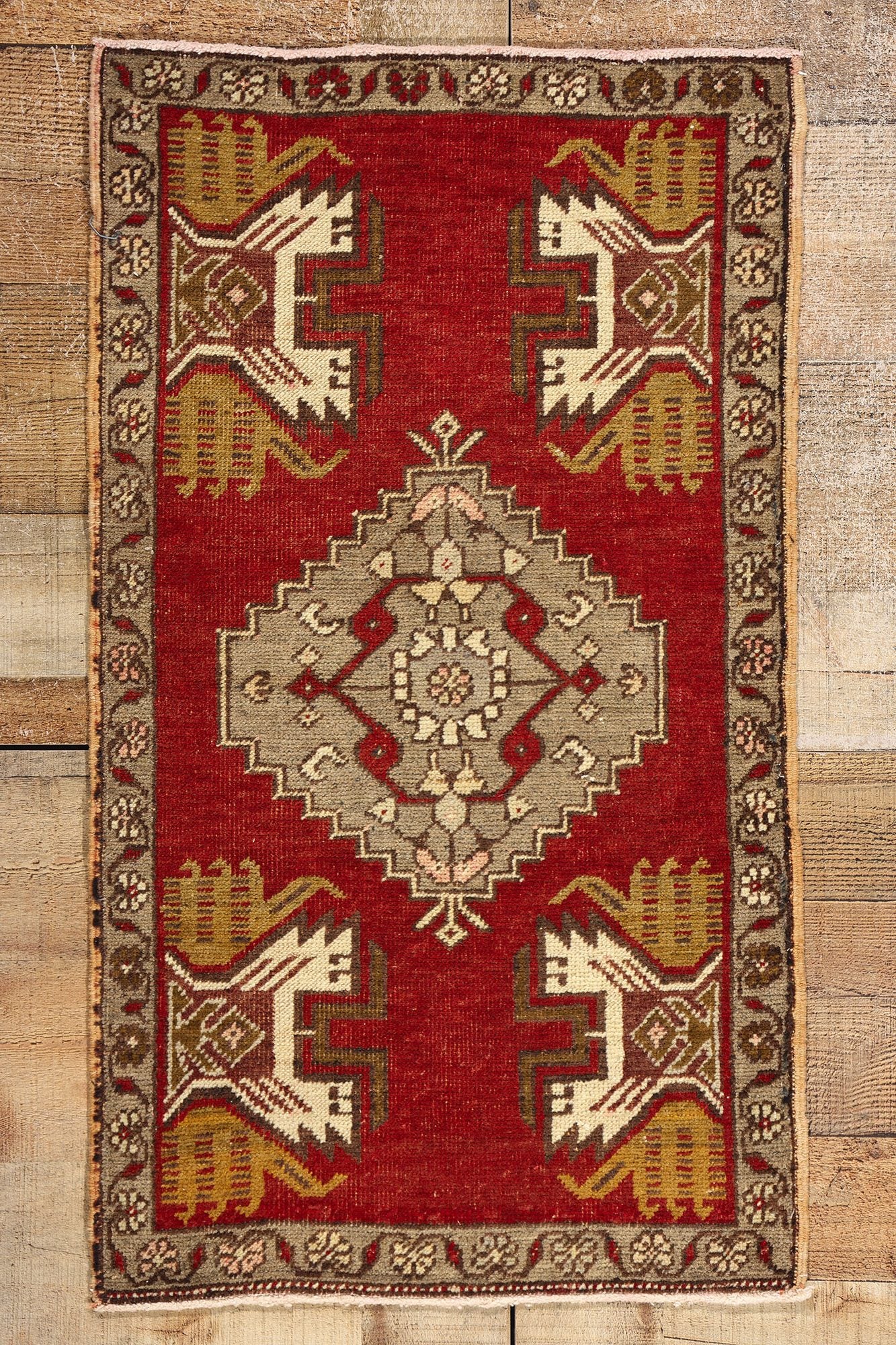 2 x 3 Vintage Turkish Yastik Rug 50553