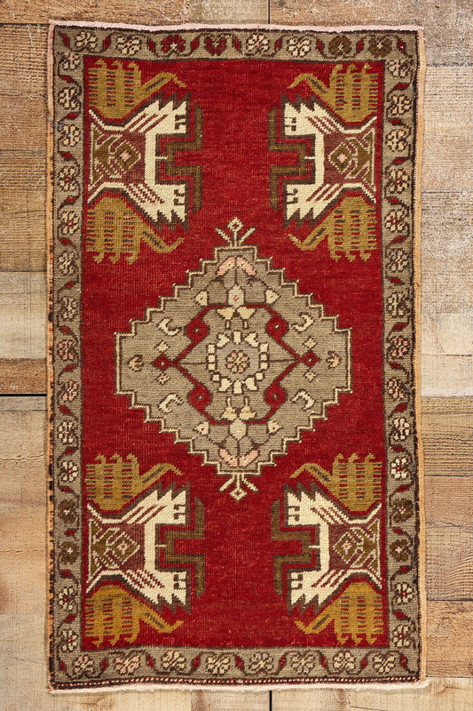 2 x 3 Vintage Turkish Yastik Rug 50553