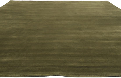 10 x 13 Solid Olive Green Modern Rug 31153