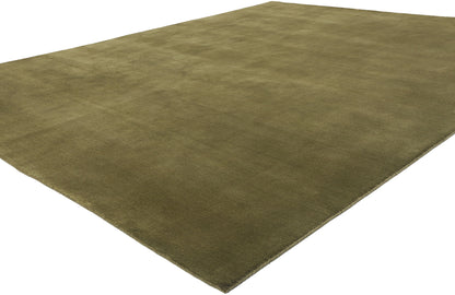 8 x 10 Solid Olive Green Modern Rug 31154