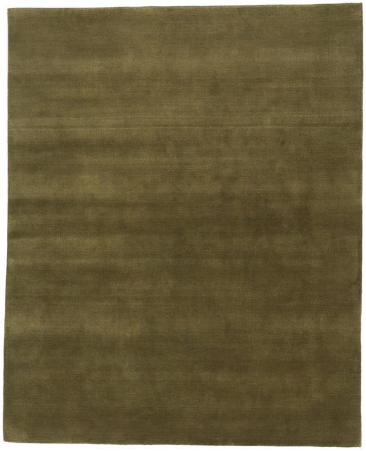 8 x 10 Solid Olive Green Modern Rug 31154