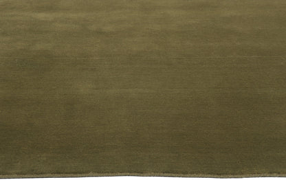 8 x 10 Solid Olive Green Modern Rug 31154