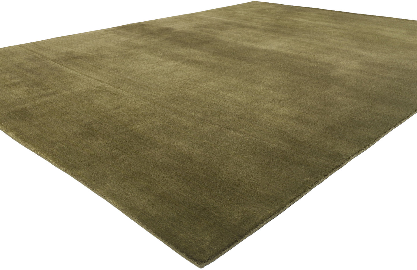 9 x 12 Solid Olive Green Modern Rug 31161