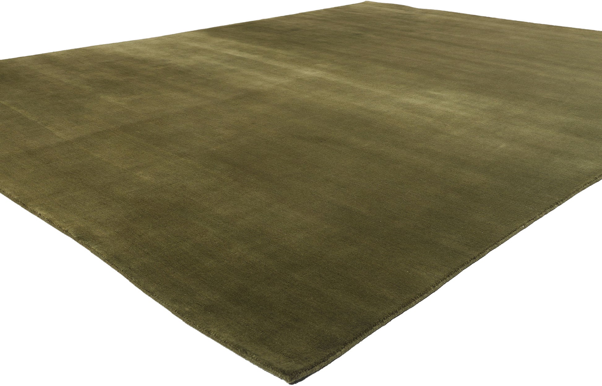 9 x 12 Solid Olive Green Modern Rug 31162
