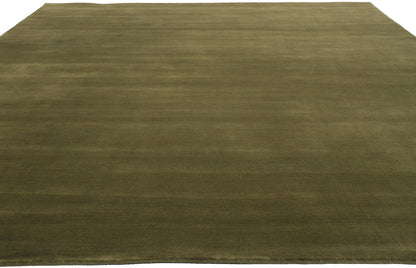9 x 12 Solid Olive Green Modern Rug 31162