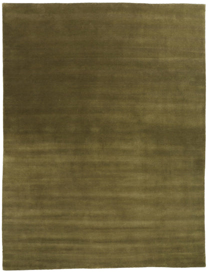 9 x 12 Solid Olive Green Modern Rug 31162