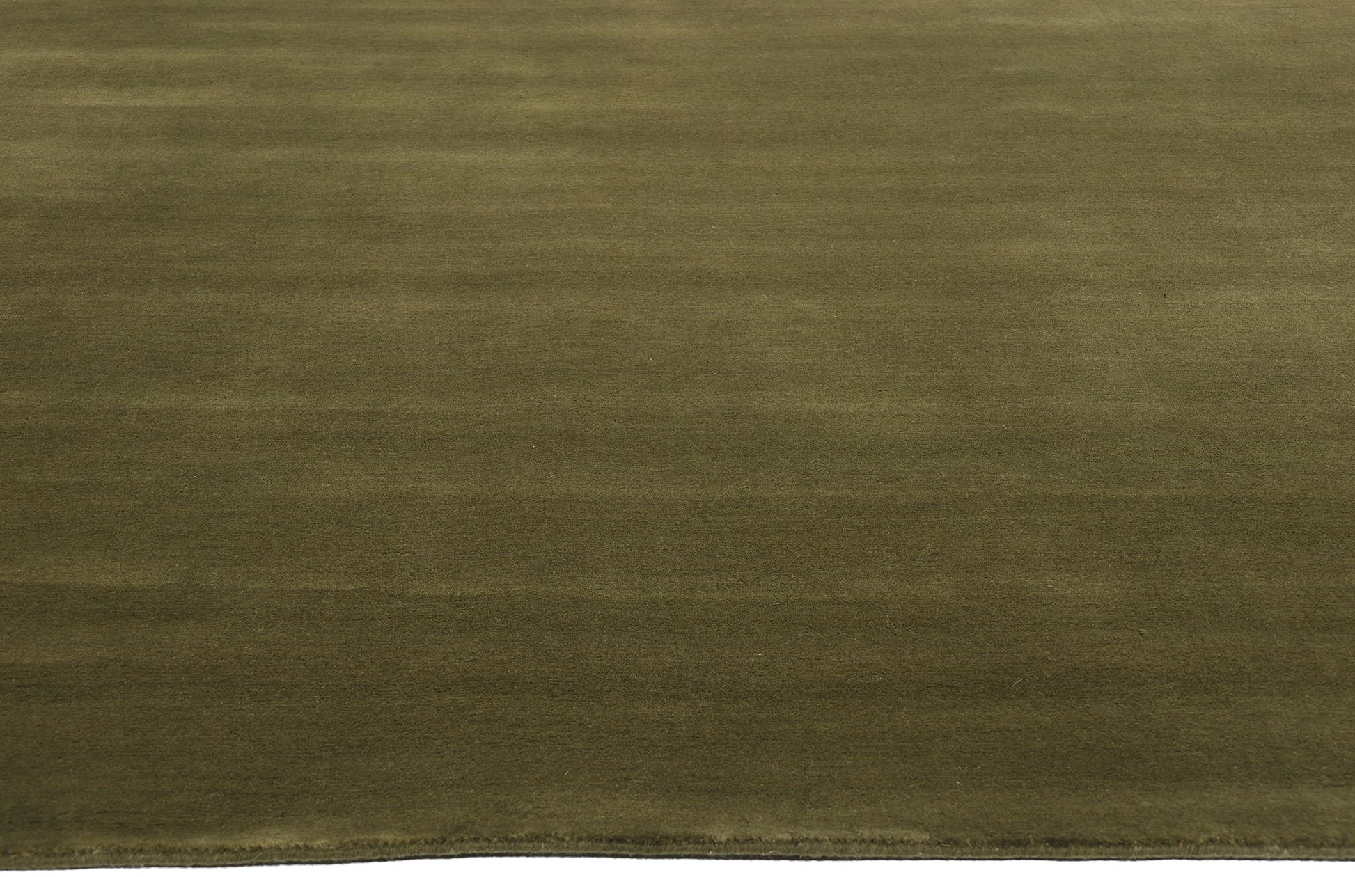 9 x 12 Solid Olive Green Modern Rug 31162