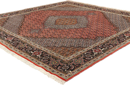 7 x 7 Square Vintage Persian Mahi Tabriz Rug 78781