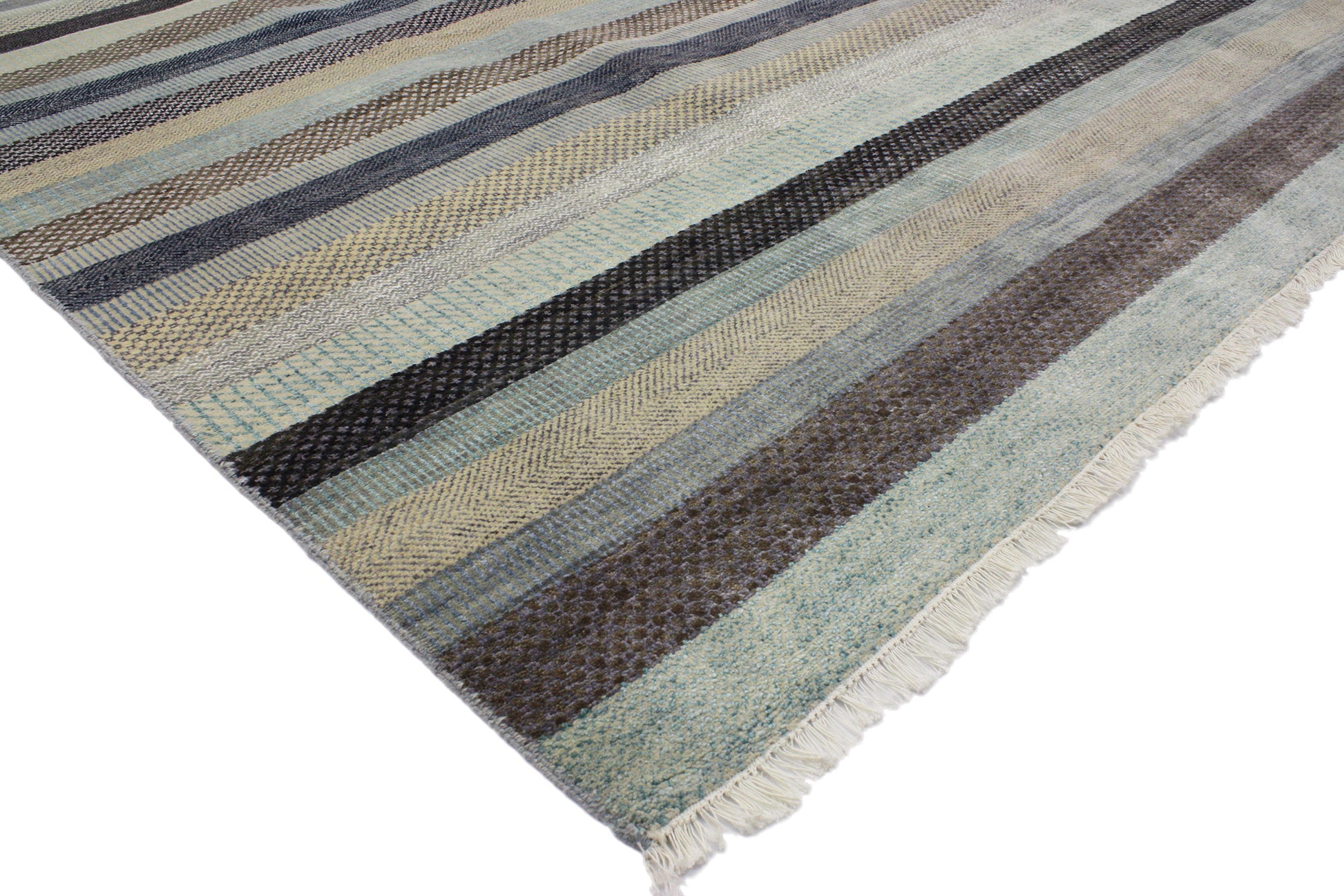 9 x 12 Modern Coastal Striped Rug 30148