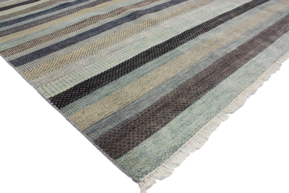 9 x 12 Modern Coastal Striped Rug 30148