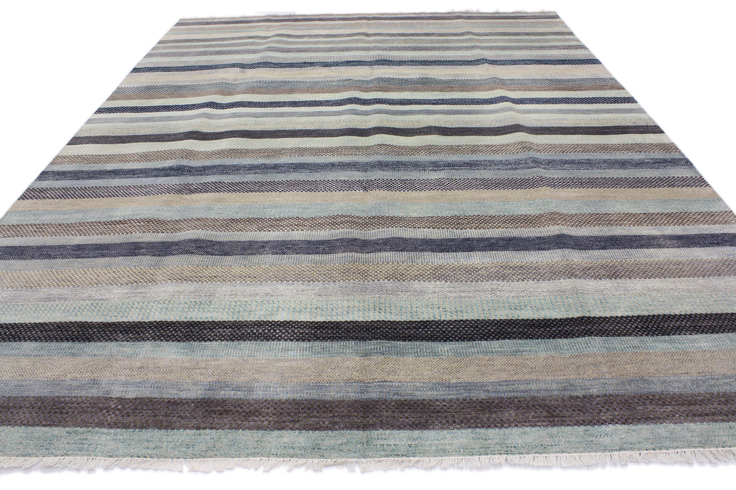 9 x 12 Modern Coastal Striped Rug 30148