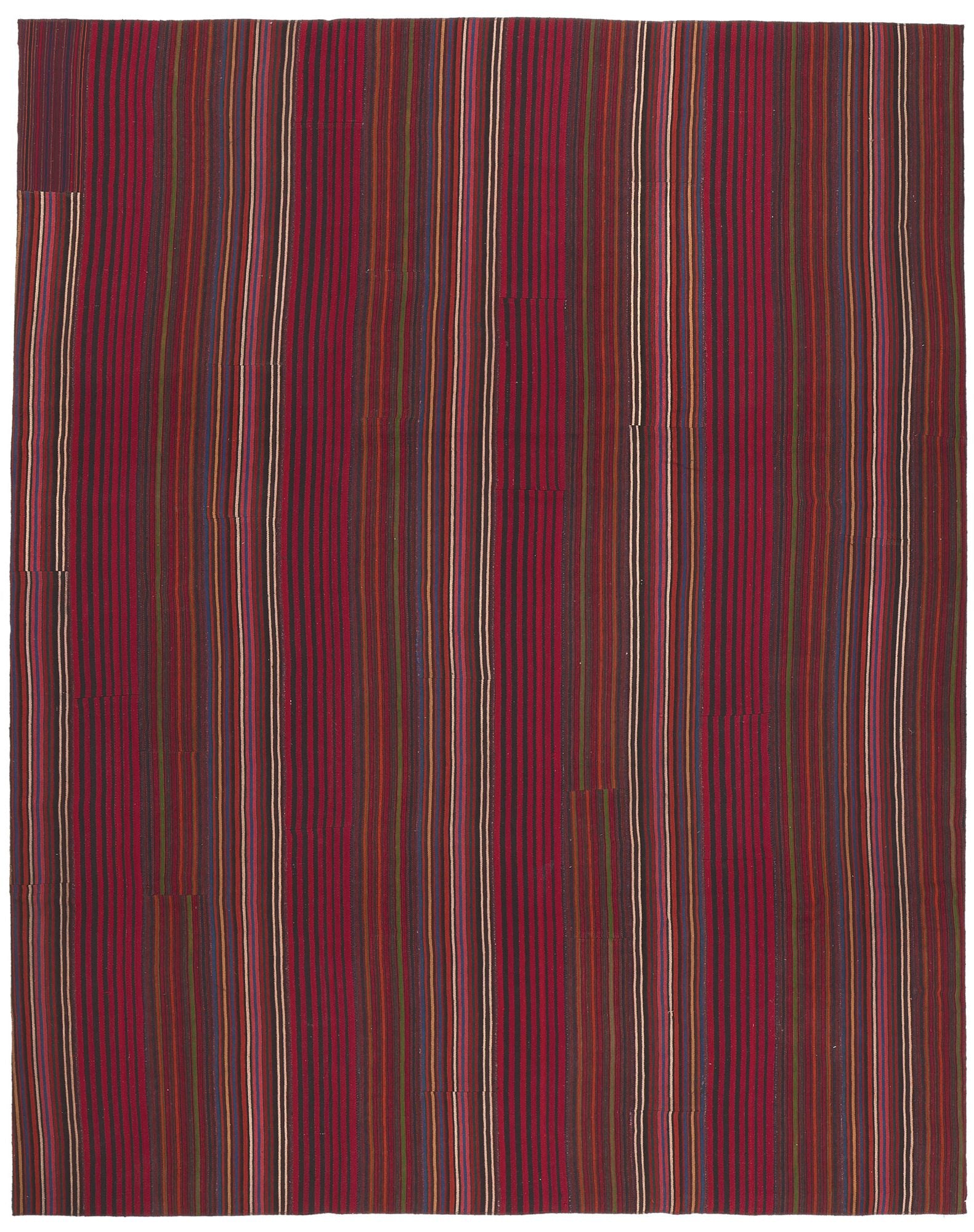 10 x 12 Vintage Turkish Striped Kilim Rug 60795