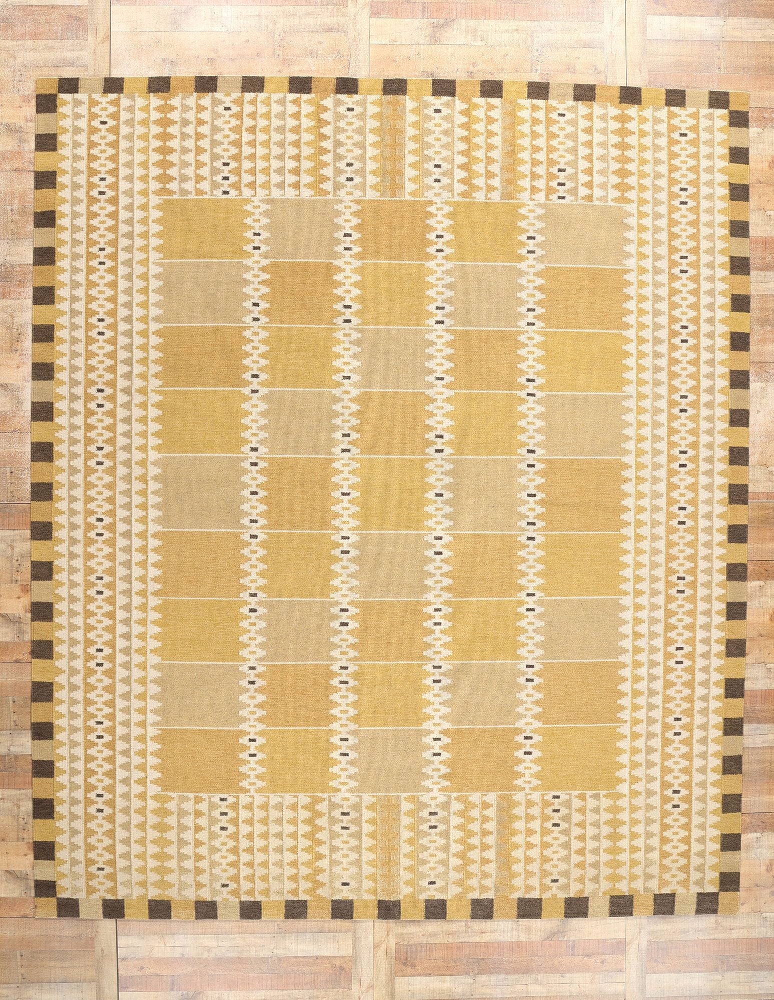 11 x 13 Scandinavian Modern Swedish Inspired Kilim Rug 31005