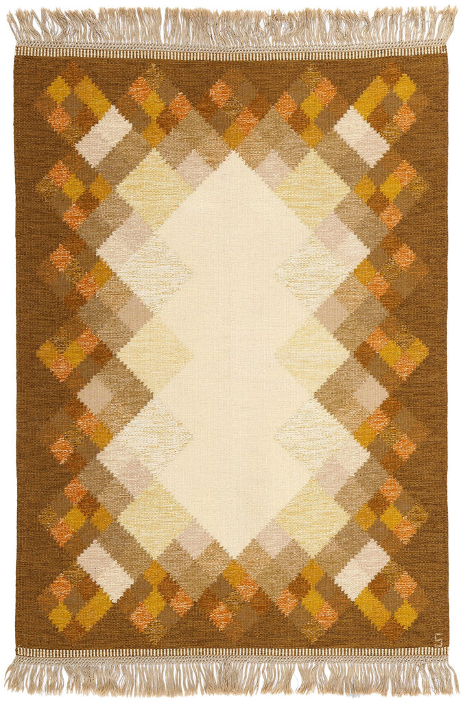 6 x 8 Brita Svefors Vintage Swedish Rollakan Rug 78259