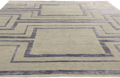 8 x 10 Transitional High-Low Wool and Silk Rug 31021