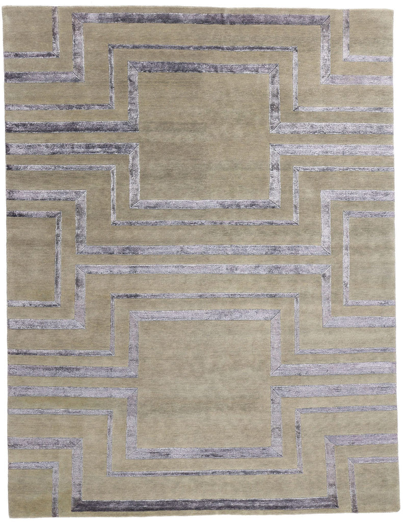 8 x 10 Transitional High-Low Wool and Silk Rug 31021