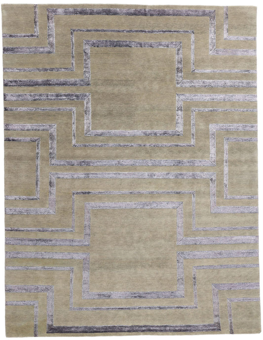 8 x 10 Transitional High-Low Wool and Silk Rug 31021