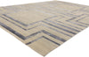 9 x 12 Contemporary Art Deco High-Low Wool and Silk Rug 31008