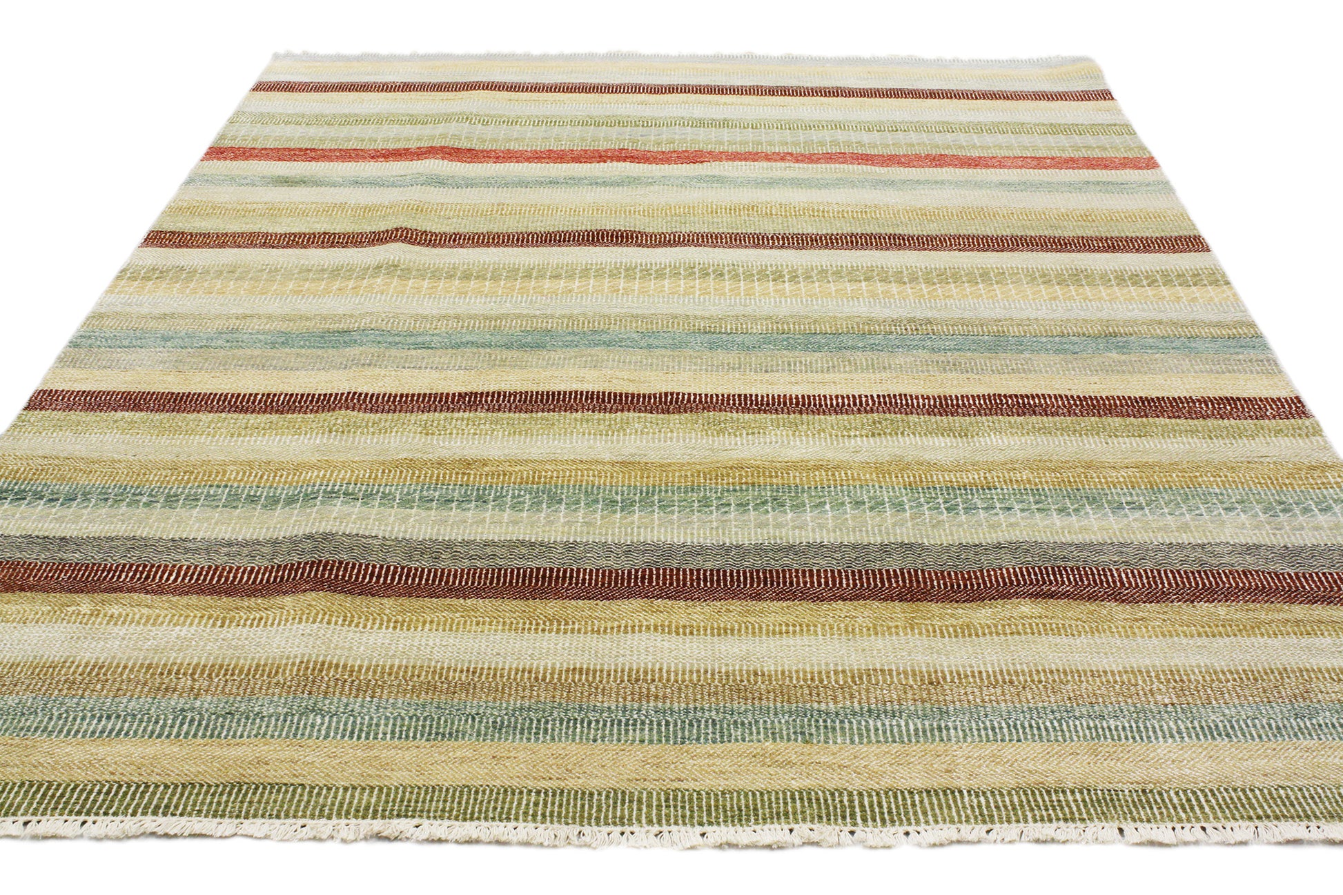 6 x 9 Transitional Striped Indian Rug 30282