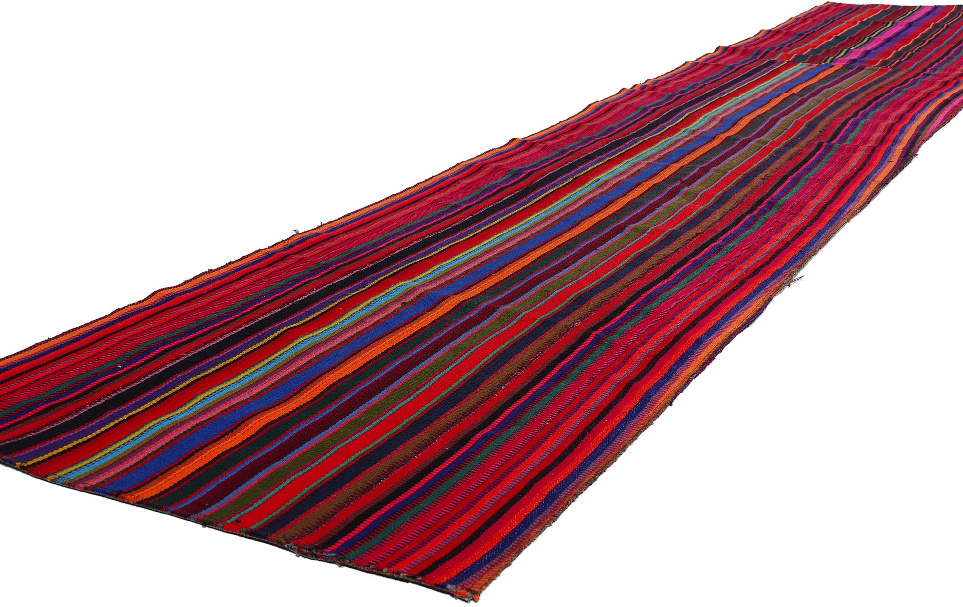2 x 13 Vintage Turkish Striped Kilim Rug 78741