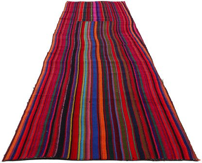 2 x 13 Vintage Turkish Striped Kilim Rug 78741