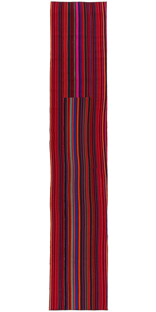 2 x 13 Vintage Turkish Striped Kilim Rug 78741