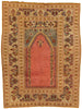 4 x 5 Antique Turkish Ghiordes Silk Prayer Rug 78738