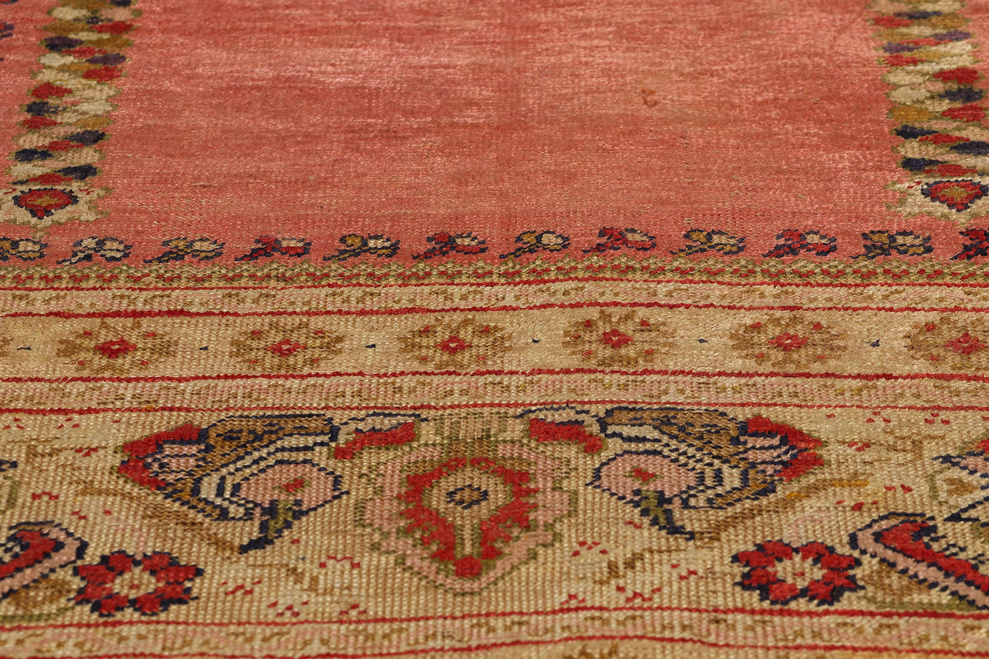 35×109 \"Pretty women”ViNTAGE TURKiSH RUG 1950s Vintage Turkish Carpet With All-over Geometric Floral
