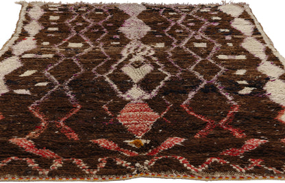 4 x 6 Vintage Brown Moroccan Azilal Rug 21768
