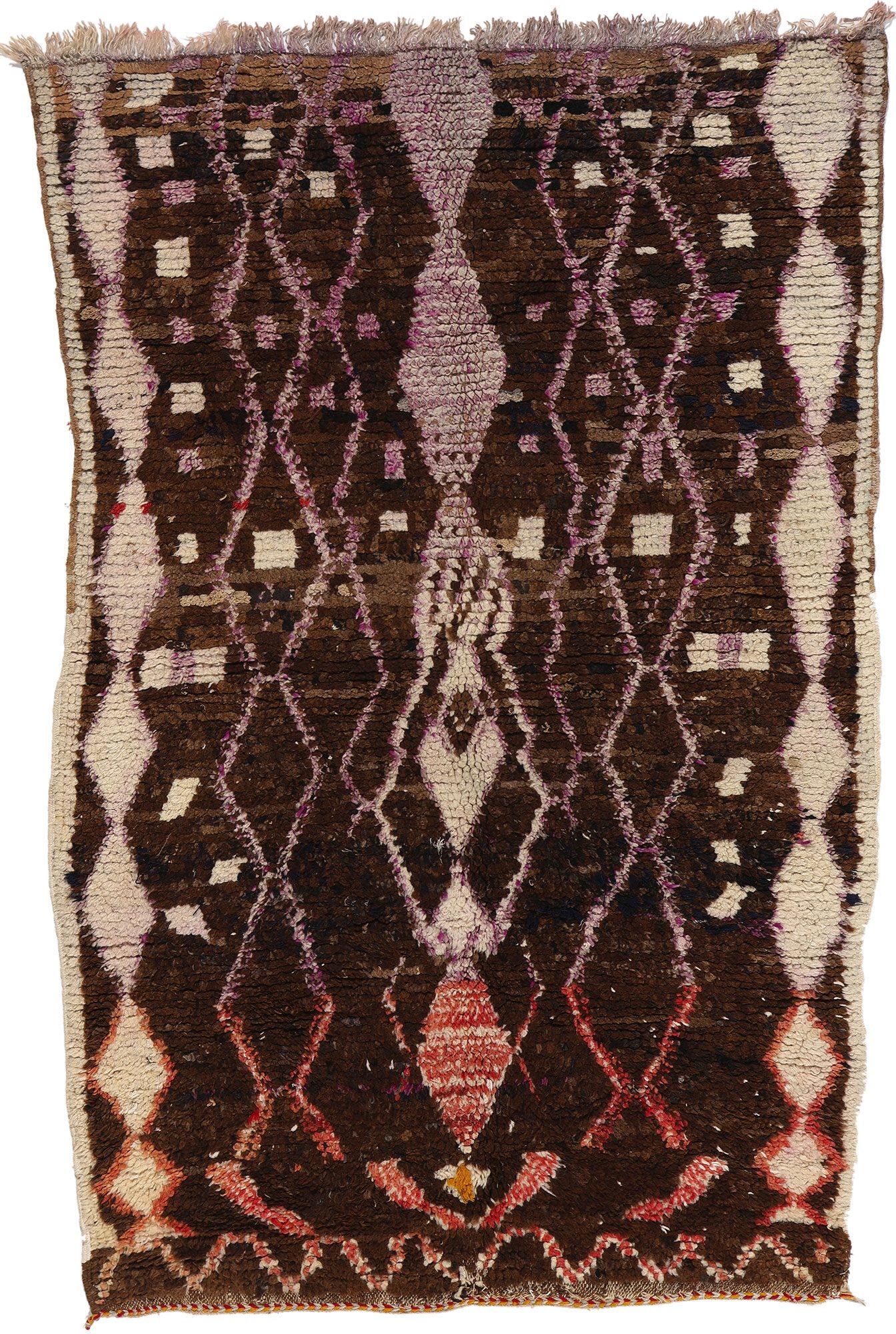 4 x 6 Vintage Brown Moroccan Azilal Rug 21768