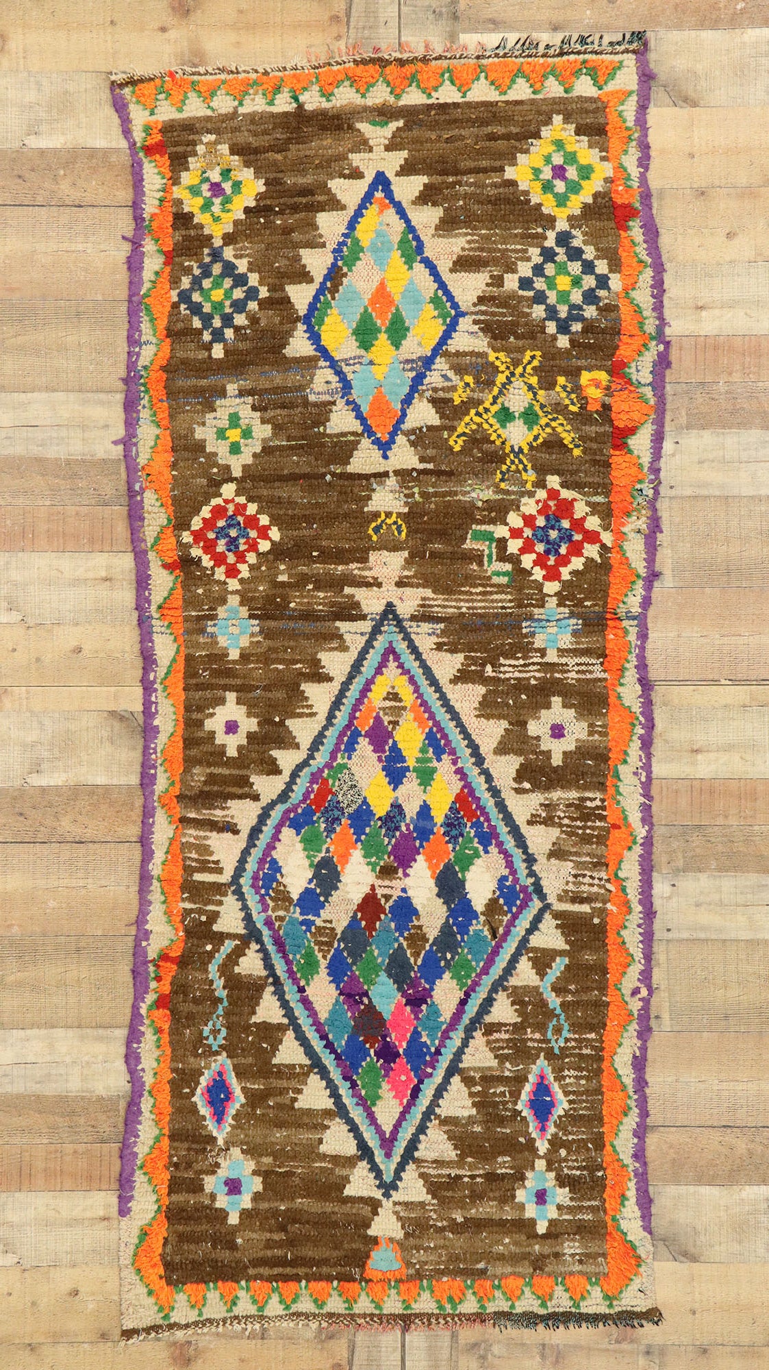 3 x 7 Vintage Moroccan Azilal Rag Rug 20628
