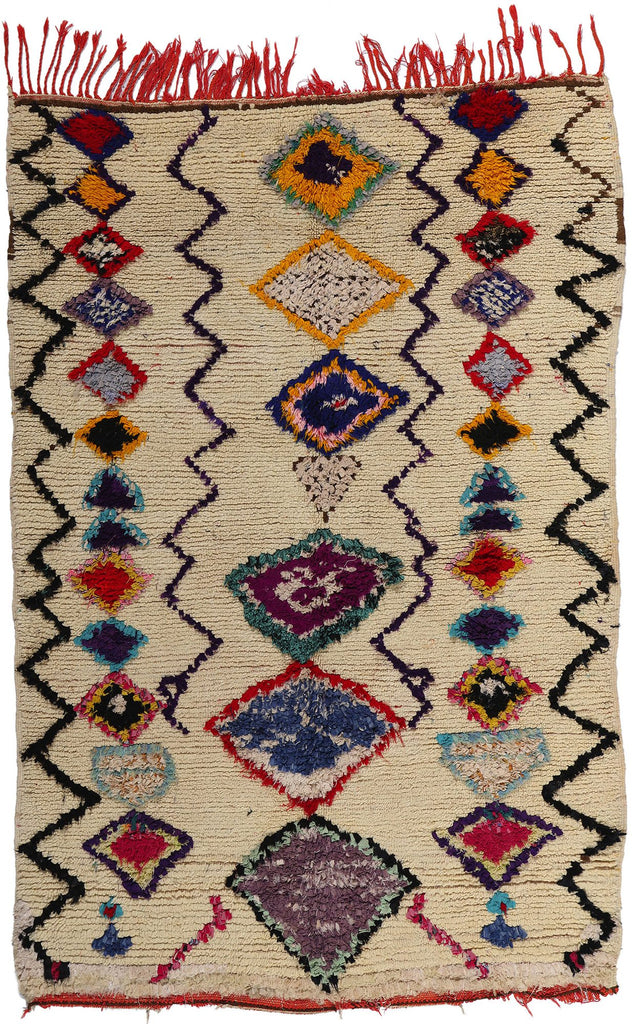 5 x 7 Colorful Vintage Moroccan Azilal Rag Rug 21792