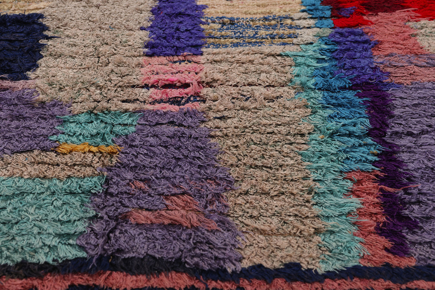 5 x 7 Colorful Vintage Moroccan Azilal Rag Rug 21742