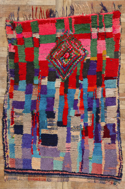 5 x 7 Colorful Vintage Moroccan Azilal Rag Rug 21742