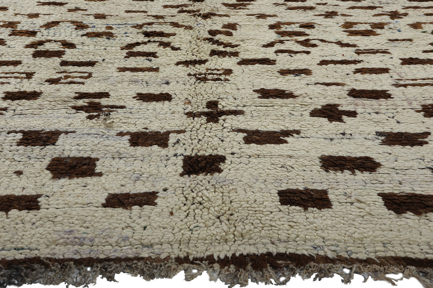 5 x 8 Vintage Neutral Moroccan Azilal Rag Rug 21817
