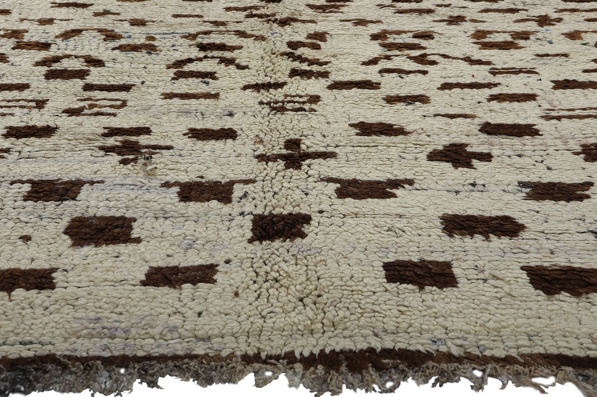 5 x 8 Vintage Neutral Moroccan Azilal Rag Rug 21817