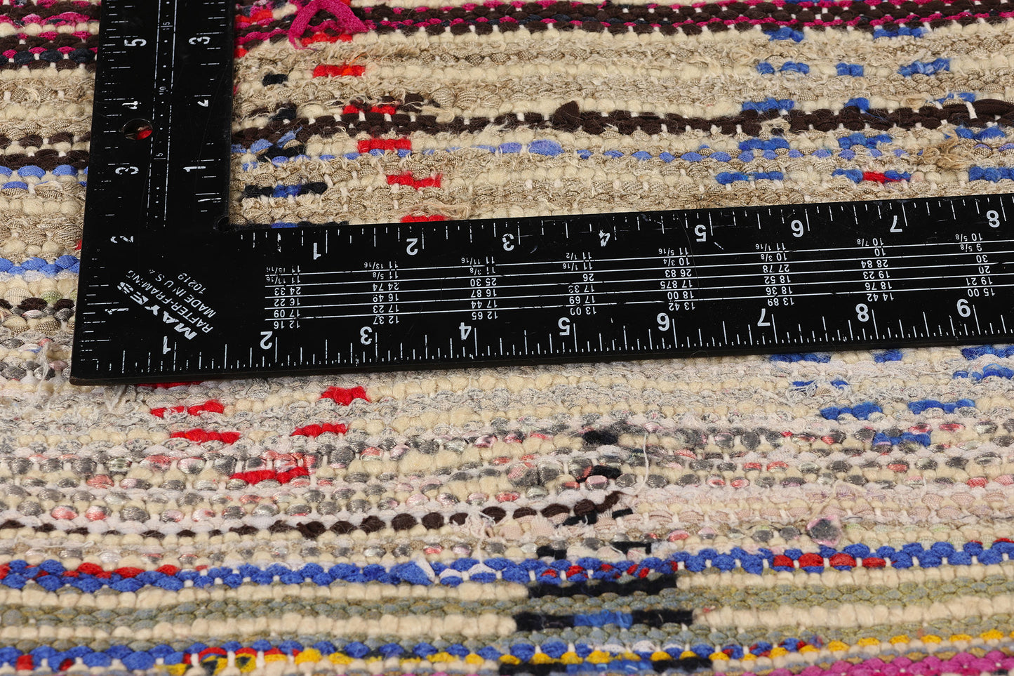4 x 10 Colorful Vintage Moroccan Azilal Rag Rug 21739