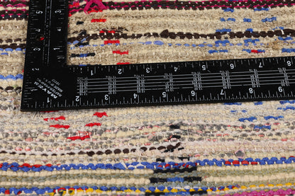 4 x 10 Colorful Vintage Moroccan Azilal Rag Rug 21739
