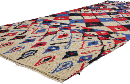 4 x 10 Colorful Vintage Moroccan Azilal Rag Rug 21739