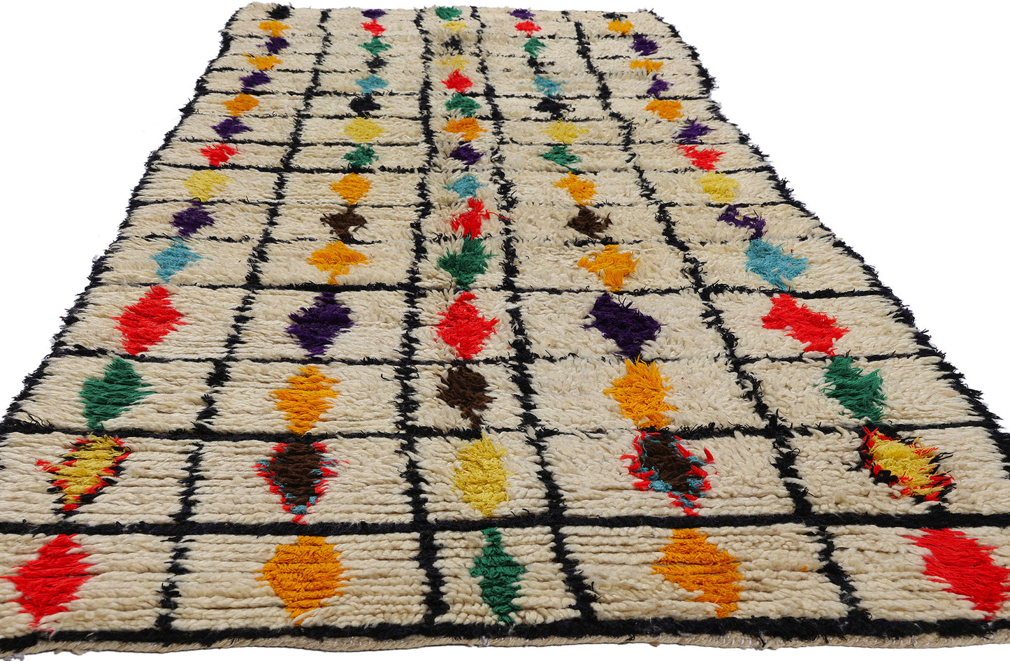 4 x 11 Colorful Vintage Moroccan Azilal Rug 21805