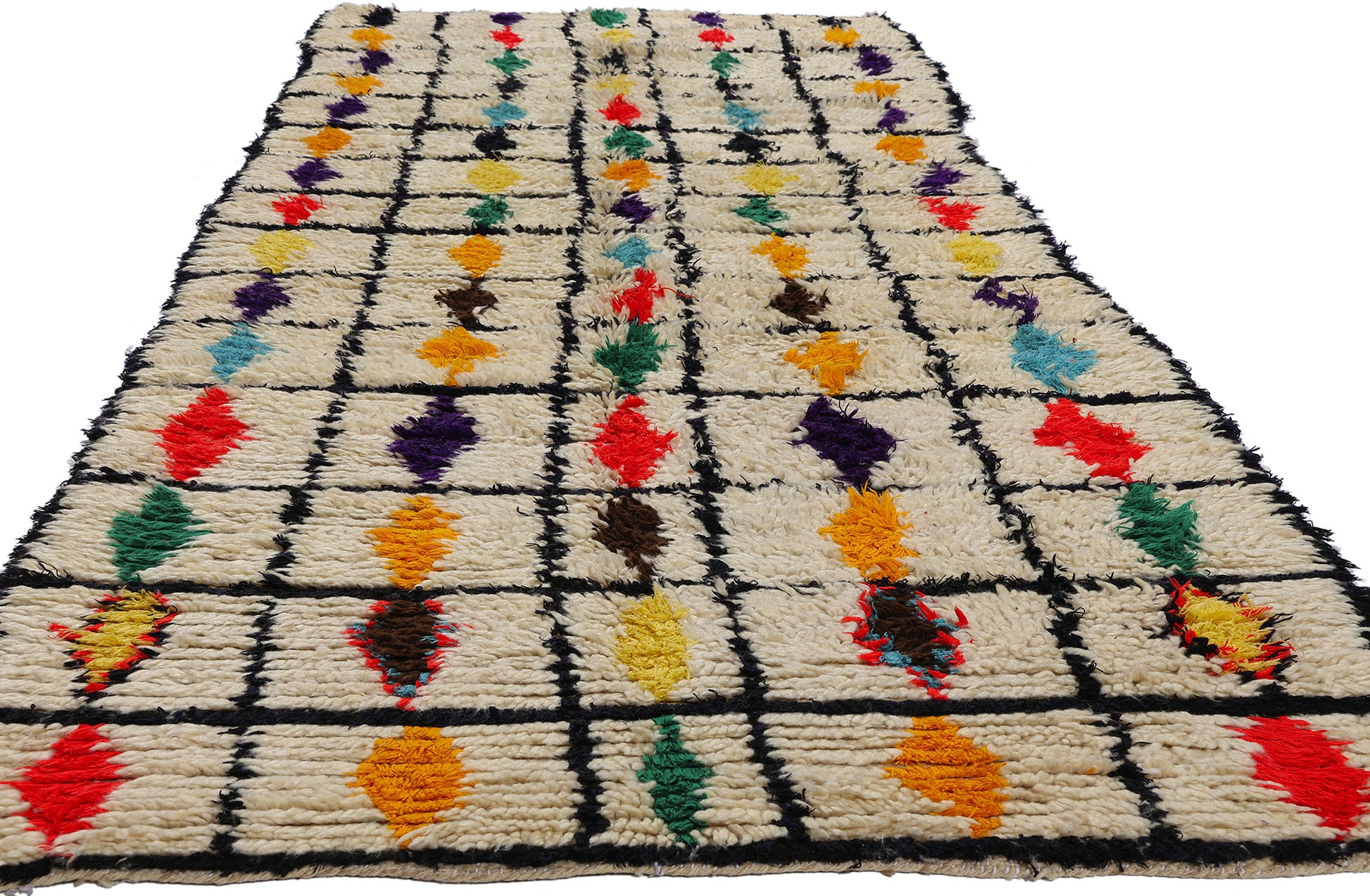 4 x 11 Colorful Vintage Moroccan Azilal Rug 21805