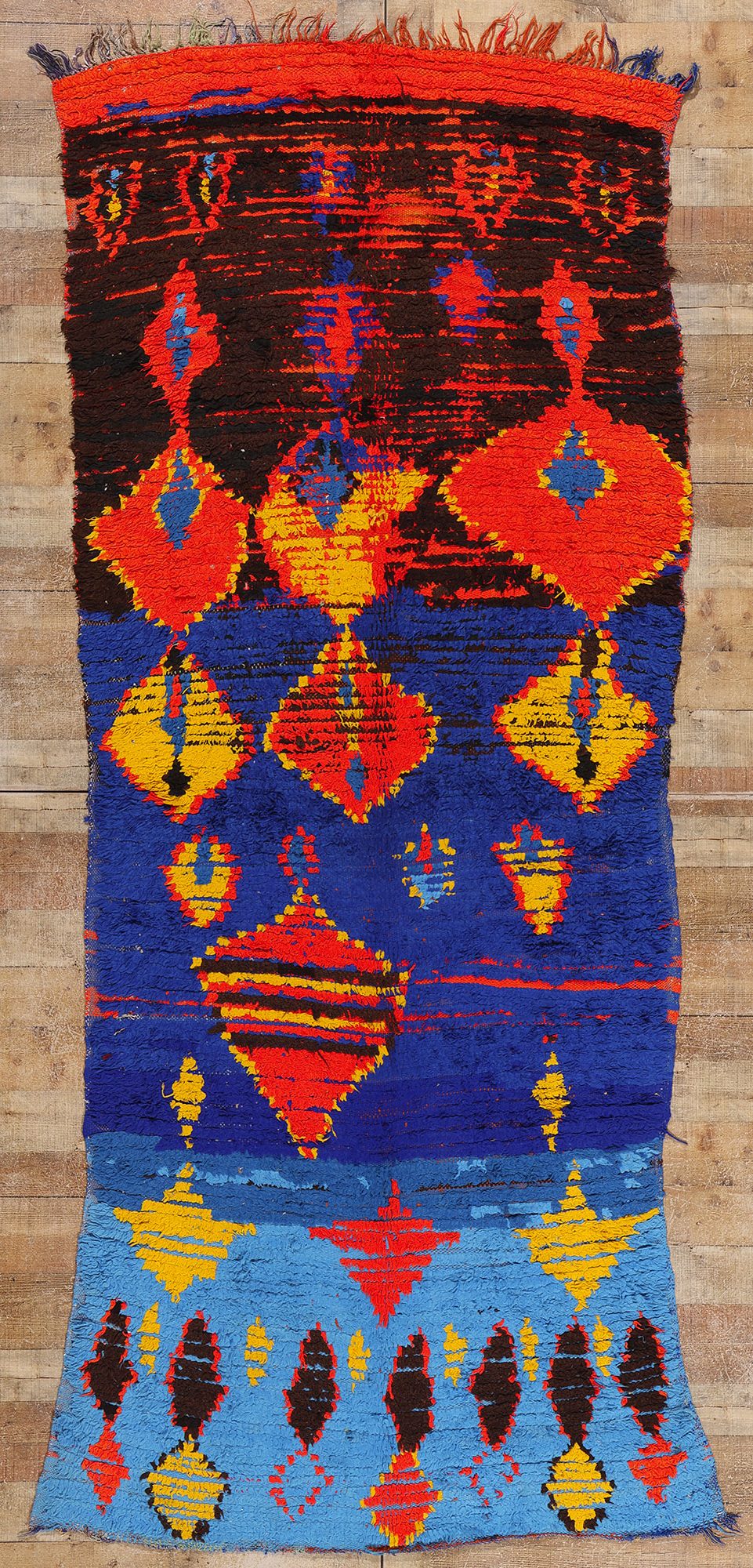 4 x 11 Colorful Vintage Moroccan Azilal Rug 21761
