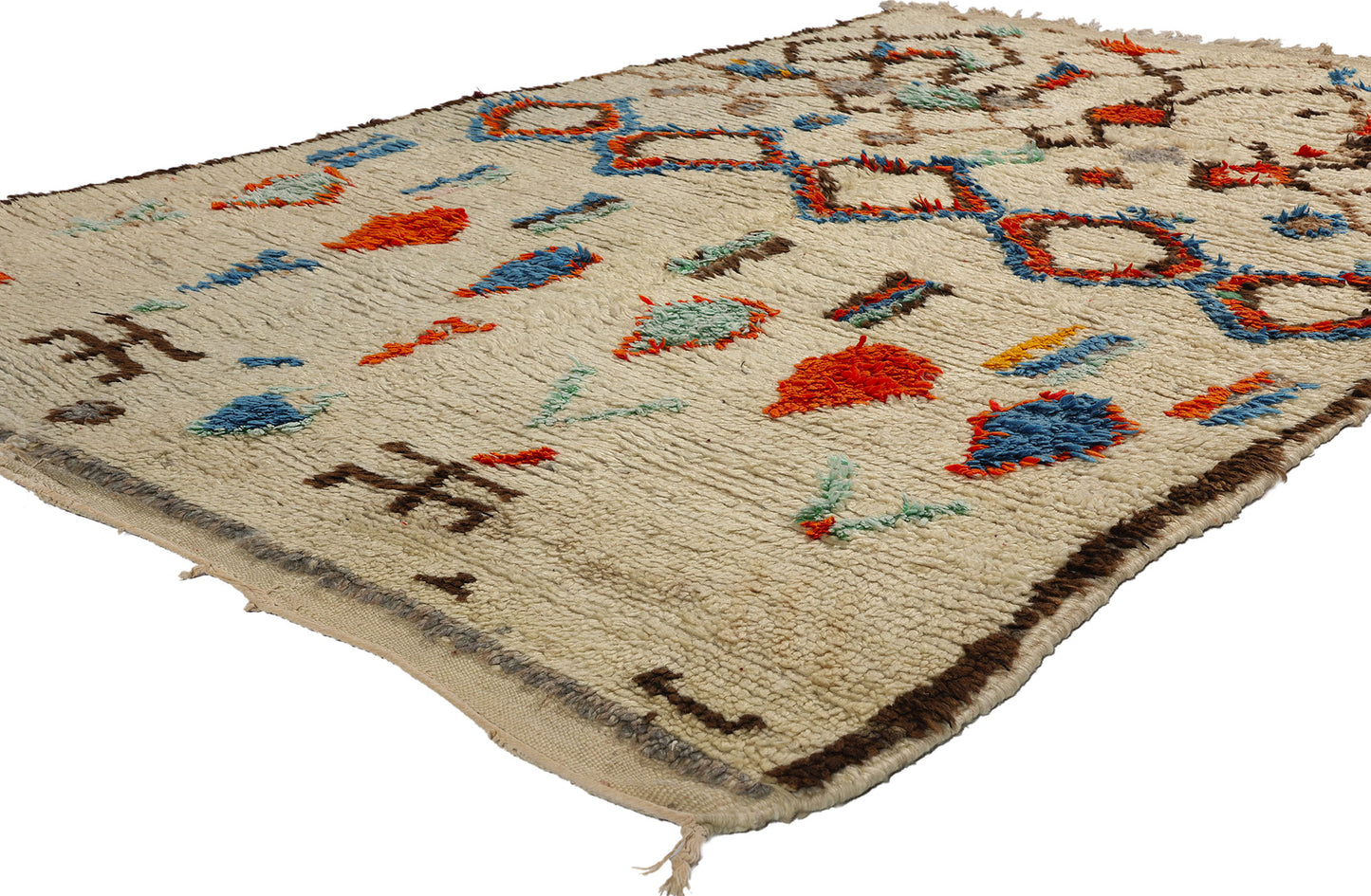 4 x 6 Colorful Vintage Moroccan Azilal Rug 21778