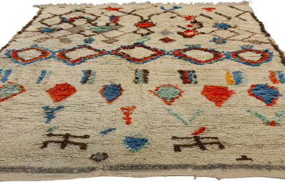 4 x 6 Colorful Vintage Moroccan Azilal Rug 21778