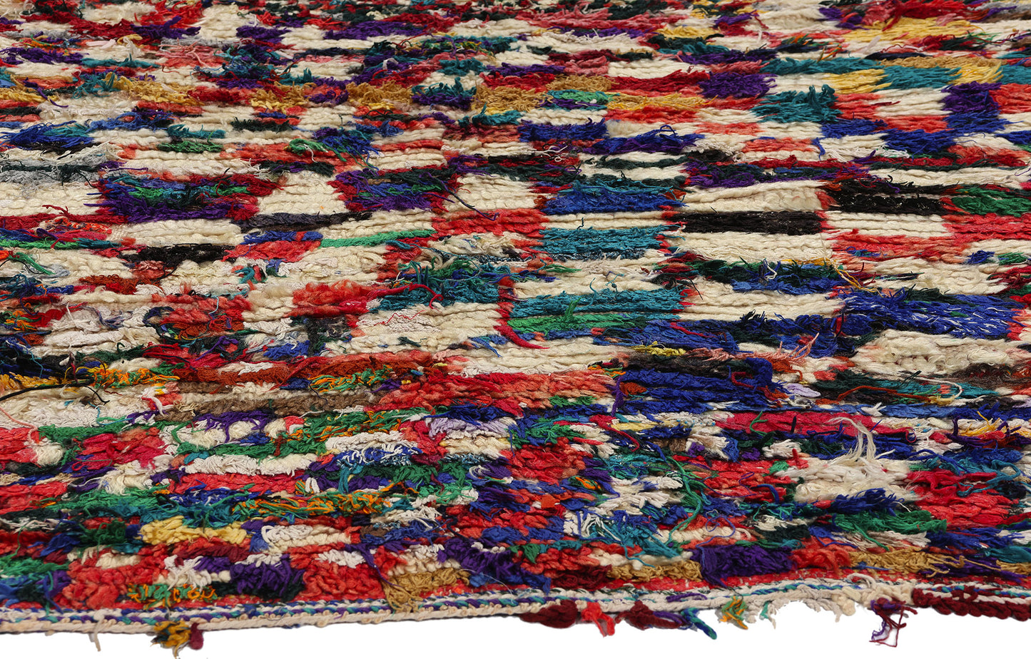 4 x 6 Vintage Checkered Moroccan Azilal Rug 21721