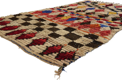 4 x 7 Colorful Vintage Moroccan Azilal Rag Rug 21783