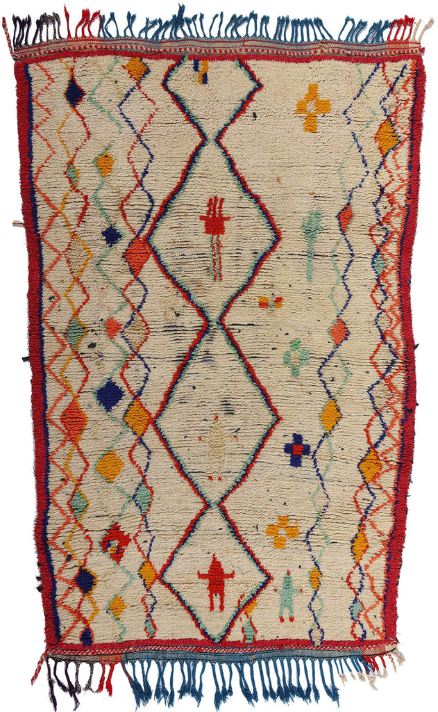 4 x 7 Colorful Vintage Moroccan Azilal Rug 21732