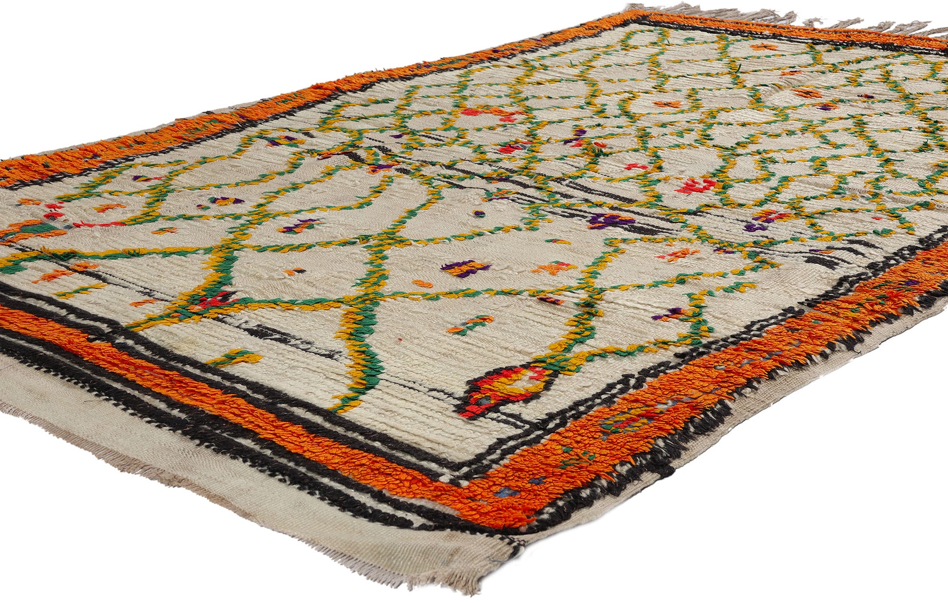 4 x 7 Colorful Vintage Moroccan Azilal Rug 21736