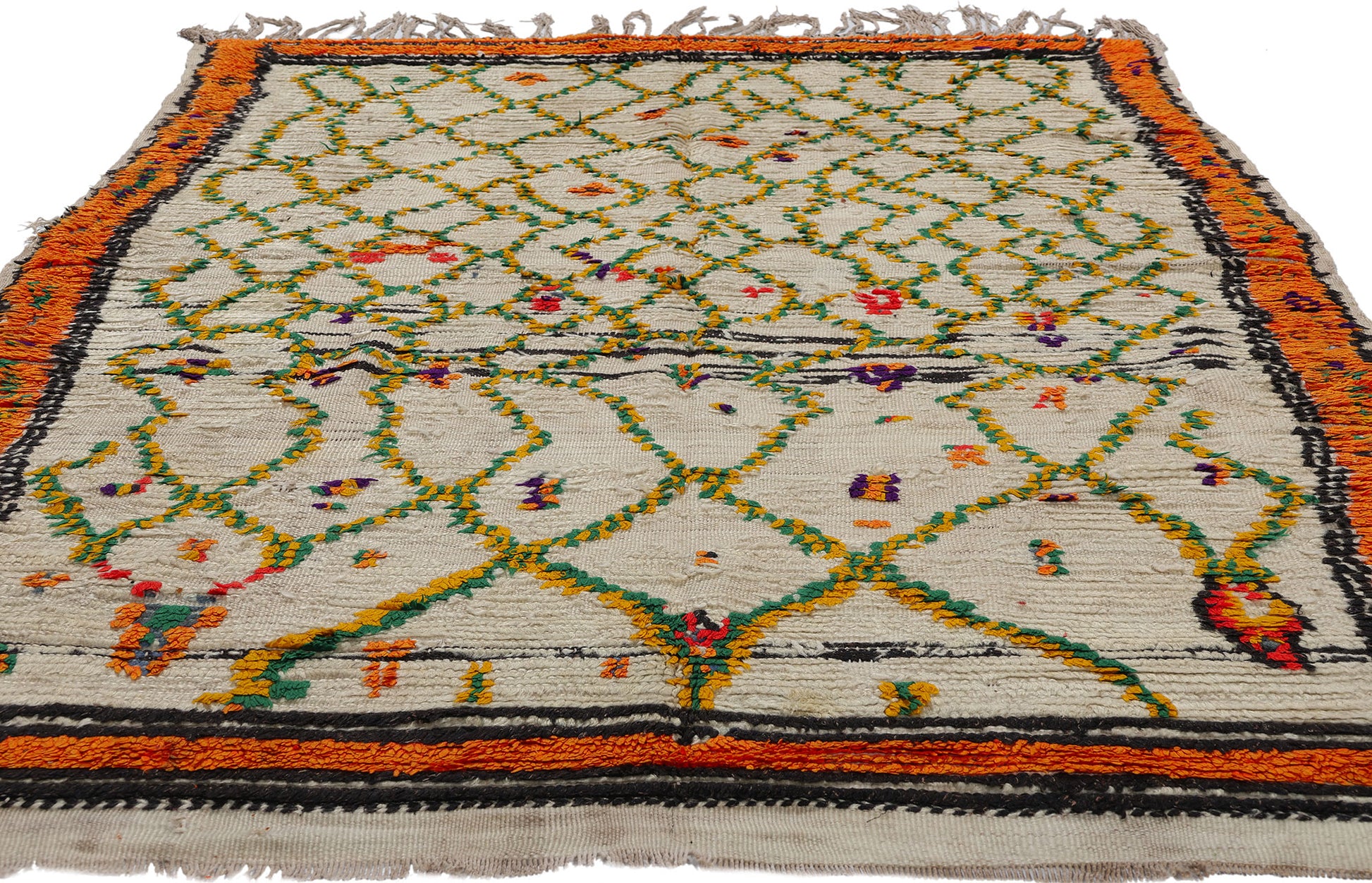4 x 7 Colorful Vintage Moroccan Azilal Rug 21736