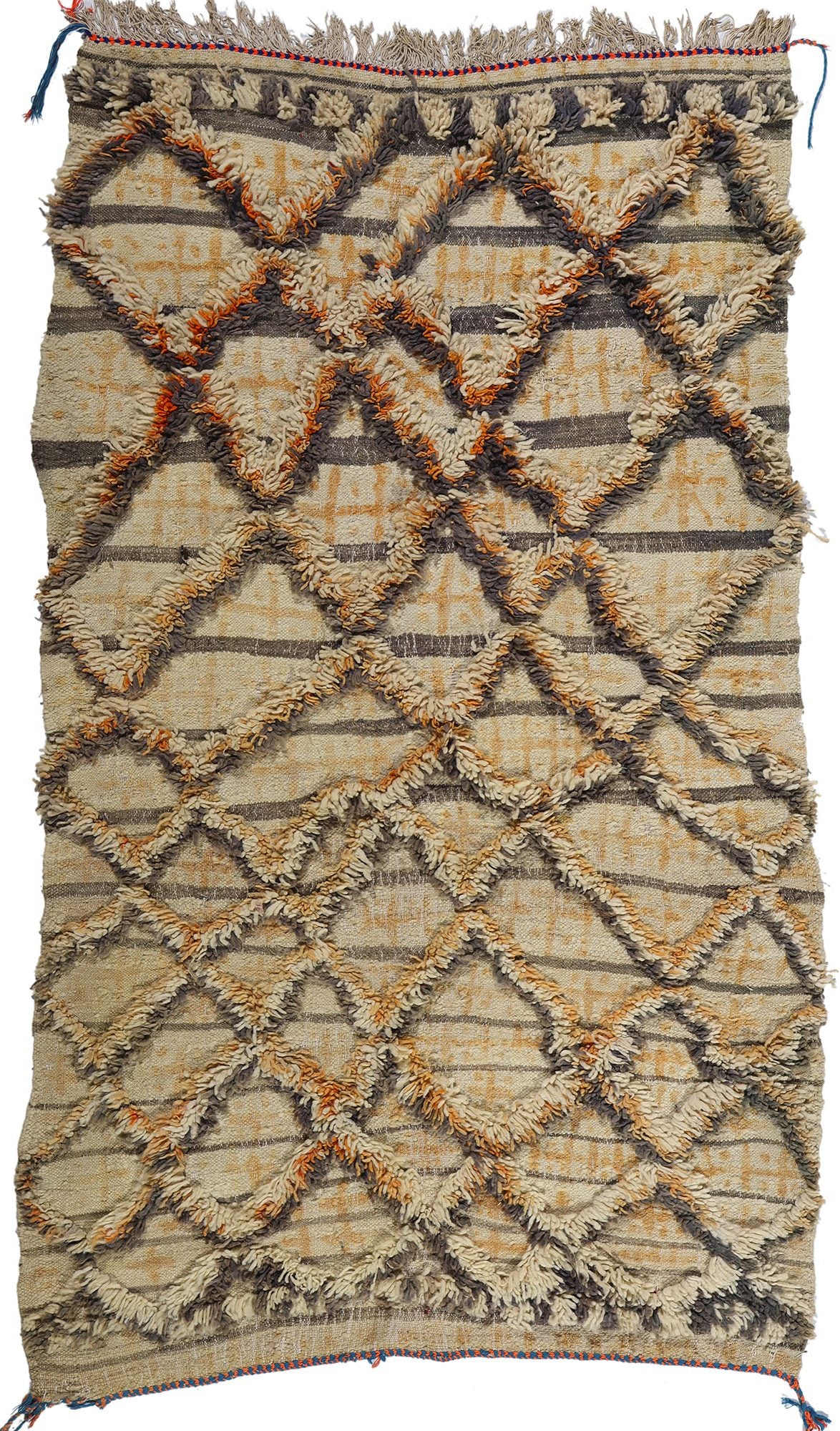 4 x 7 Vintage High-Low Moroccan Azilal Rug 21744